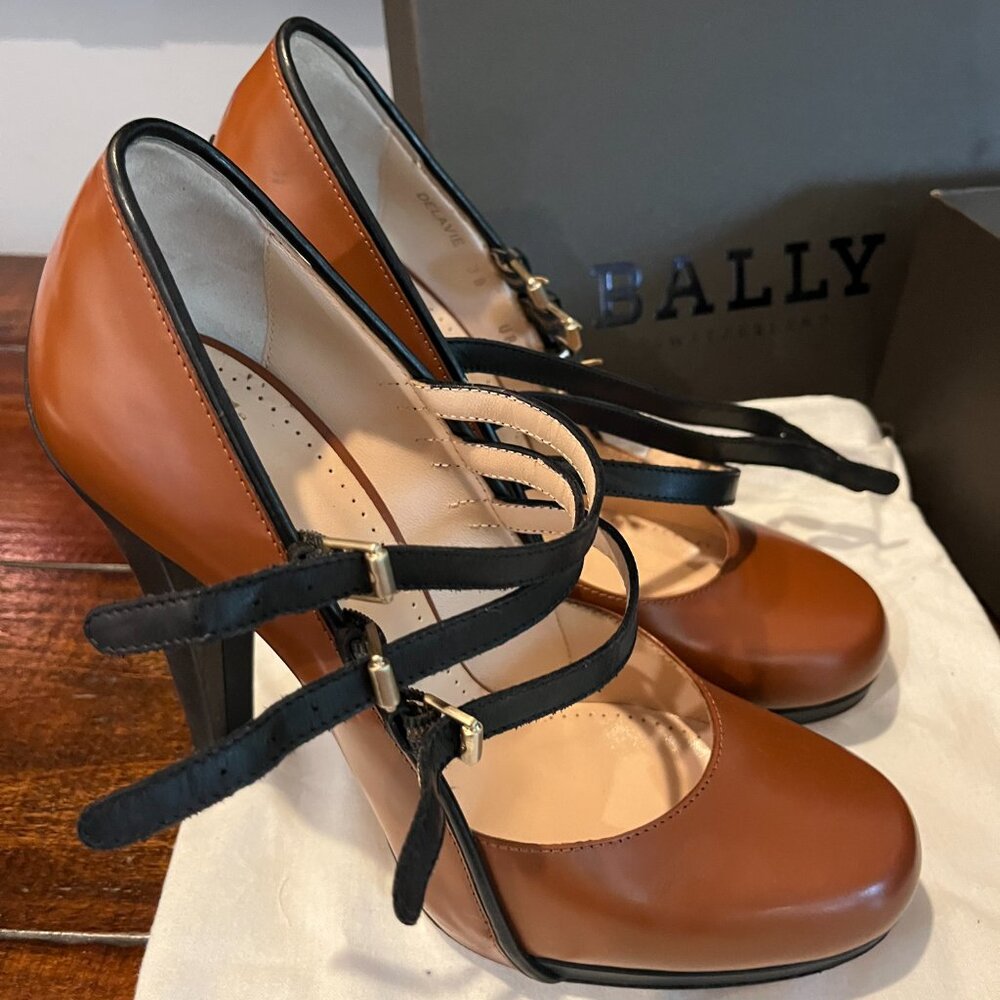 NIB Bally Whiskey Calf Heel Size 7.5 - Picture 5 of 9